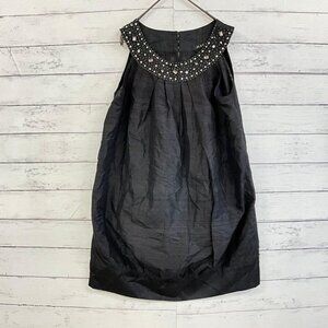 Chito Silk Sleeveless Tunic L Elegant & Gorgeous Black